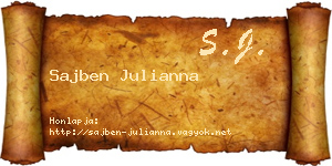 Sajben Julianna névjegykártya